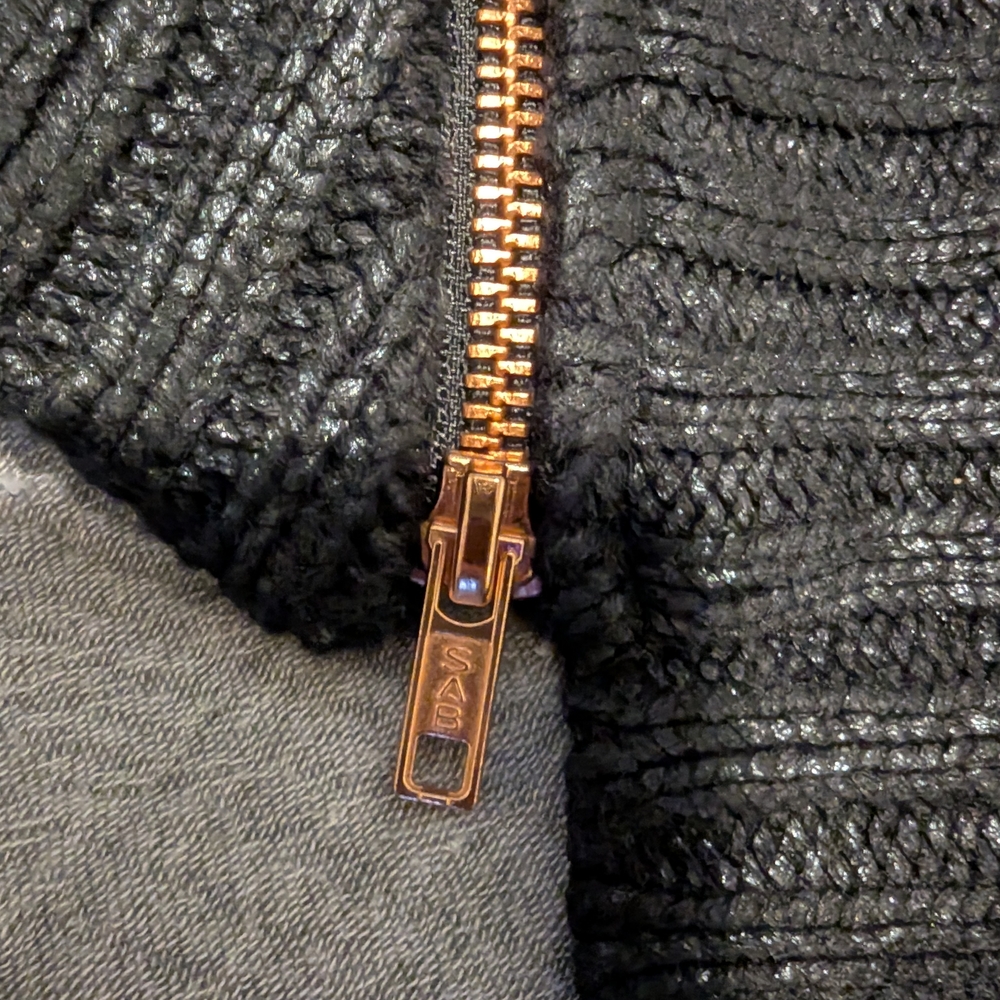 Saks Fifth Avenue Black Sweater with Rose Gold Zipper - Picture 3 of 3